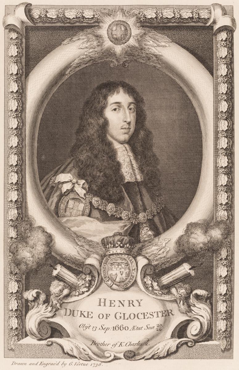 Henry Duke of Glocester ‘Objit 13 Sep: 1660 Aetat Suae 10/26. Brother of K. Charles 2nd