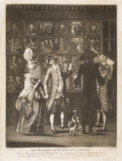 Miss Macaroni and her Galland at a Print Shop