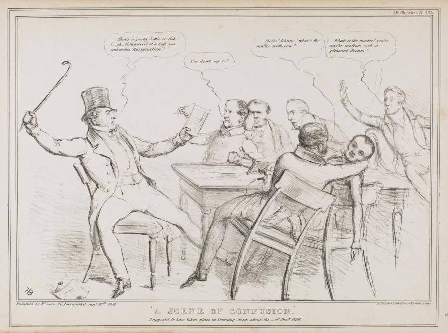 A Scene of Confusion.’ Supposed to have taken place in Downing Street, about the _ of Jan. 1836