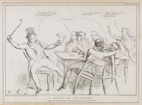 A Scene of Confusion.’ Supposed to have taken place in Downing Street, about the _ of Jan. 1836