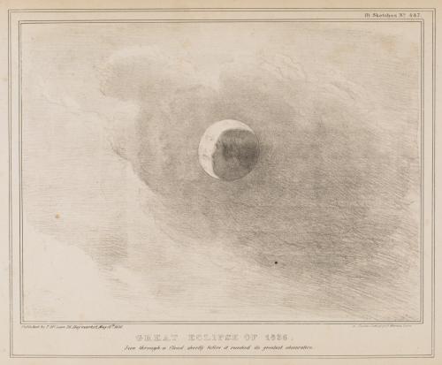 Great Eclipse of 1863. Seen through a Cloud shortly before it reached its greatest obscuration