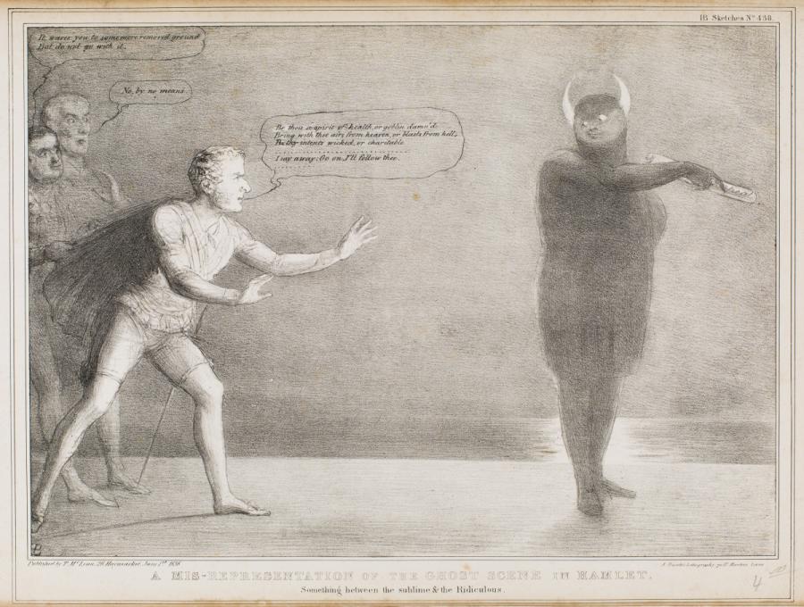 A Mis-Representation of the Ghost Scene in Hamlet. Something between the sublime & the Ridiculous.