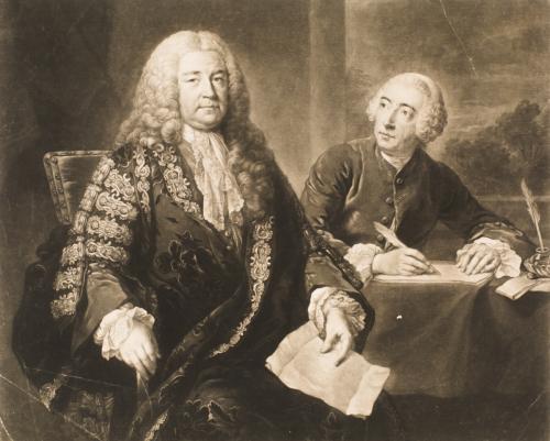 Henry Pelham (1694-1754) and his secretary John Roberts
