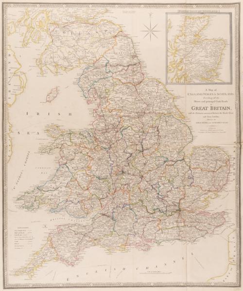 A Map of England, Wales and Scotland Describing all the Direct and Principal Crossroads in Great Britain