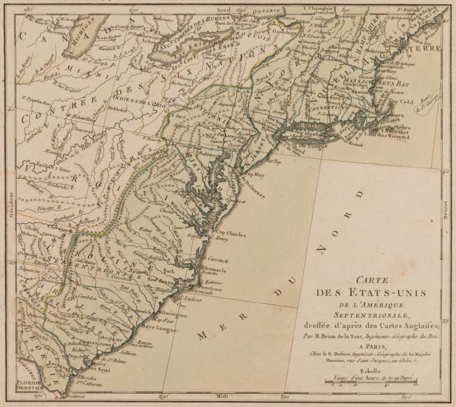 Carte des Etats-Unis de l’Amérique Septentrionale, dressé d’après des Cartes Anglaises
