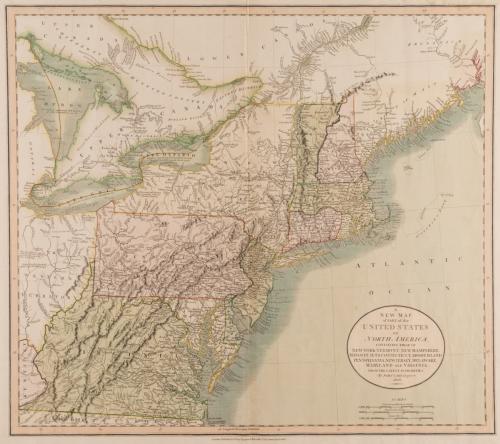A New Map of Part of the United States of North America, containing those of New York, Vermont, New Hampshire, Massachusetts, Connecticut, Rhode Island, Pennsylvania, New Jersey, Delaware, Maryland and Virginia