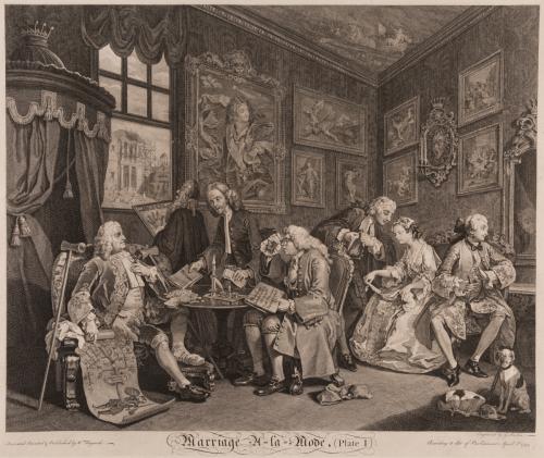 Marriage à la Mode, Plate 1, The Marriage Contract