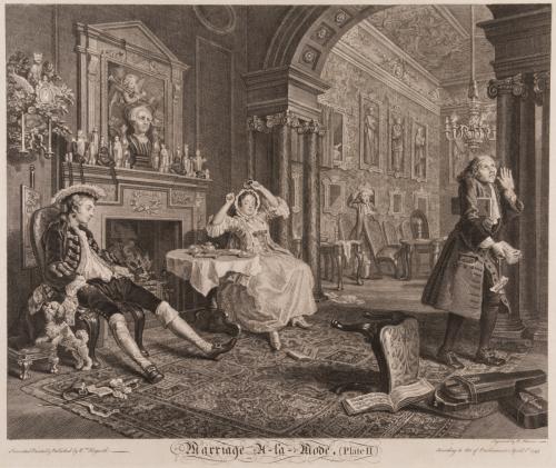 Marriage à la Mode, Plate 2, Early in the Morning