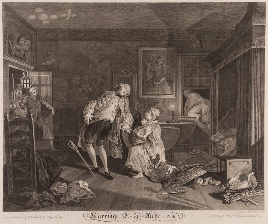 Marriage à la Mode, Plate 5, The Death of the Earl