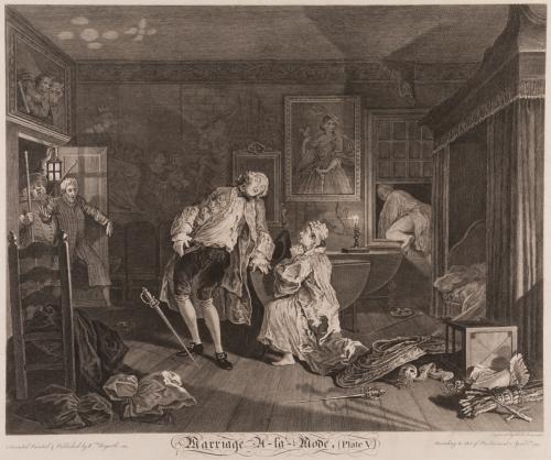 Marriage à la Mode, Plate 5, The Death of the Earl