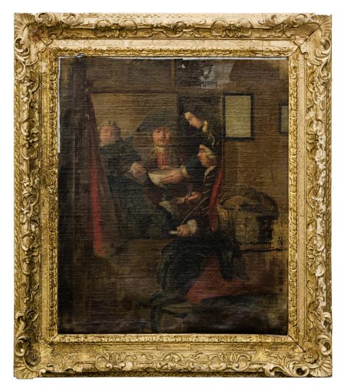 Tavern Scene Viewed through Window