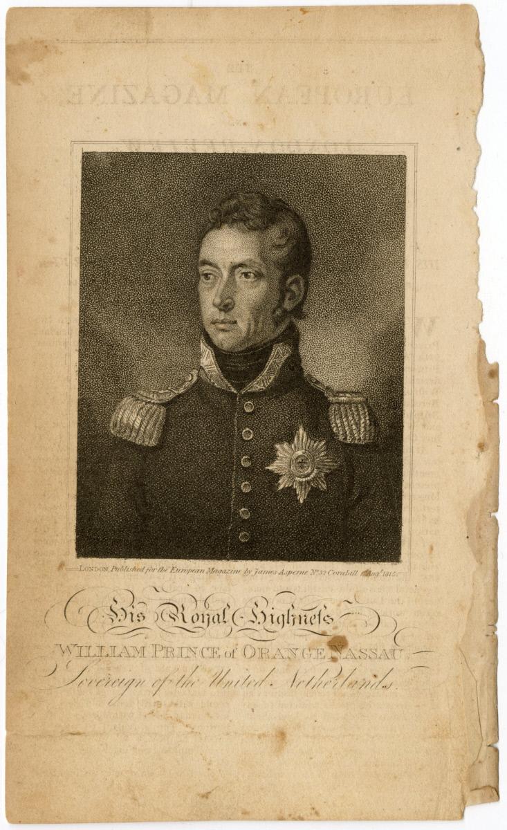 His Royal Highness William, Prince of Orange Nassau, Sovereign of the United Netherlands