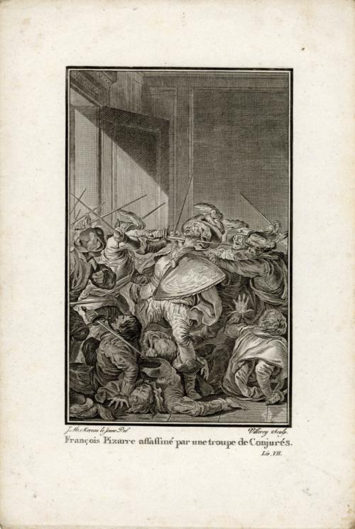 Francois Pizarre affaffine par une troupe de Conjures