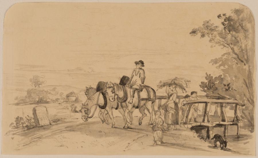 Peasants Crossing a Bridge