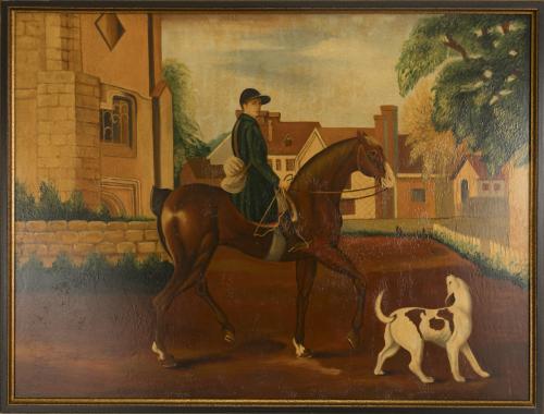 Horse with Rider and Dog