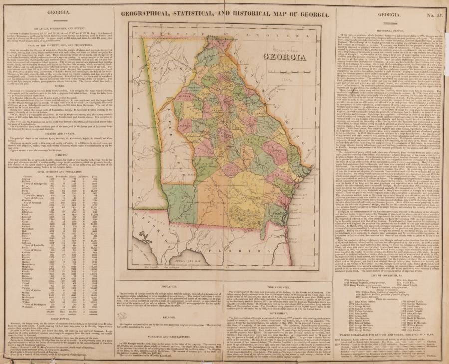 Geographical, Statistical and Historical Map of Georgia