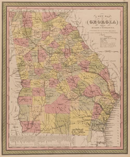 A New Map of Georgia with its Roads and Distances