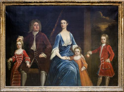 Group Portrait of Henry, 5th Lord Arundell of Wardour (d. 1726) and His Wife, Elizabeth (d. 1700), together with Their Children