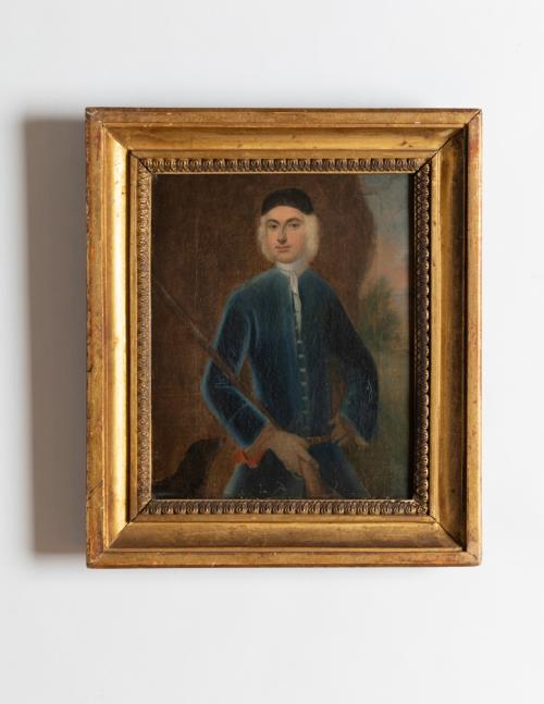 Portrait of a Man with a Gun and Dog